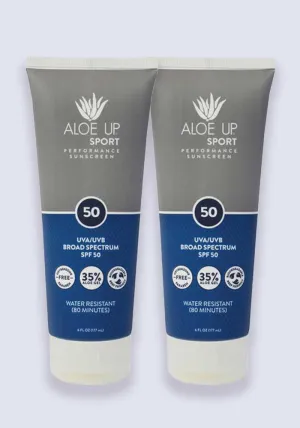 Aloe Up Sport Sun Lotion SPF 50 180ml - 2 Pack Saver