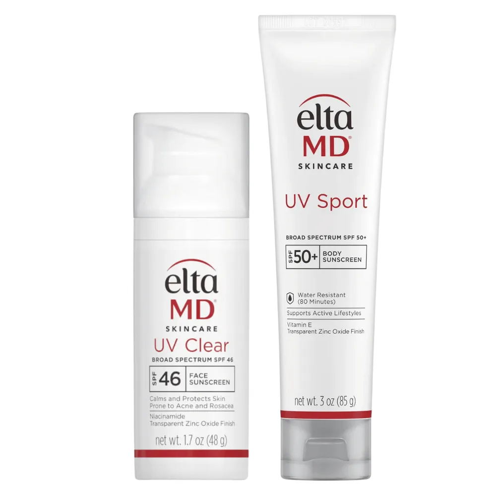 EltaMD Face and Body DUO - UV Clear Untinted SPF 46   UV Sport SPF 50  ($74 Value)