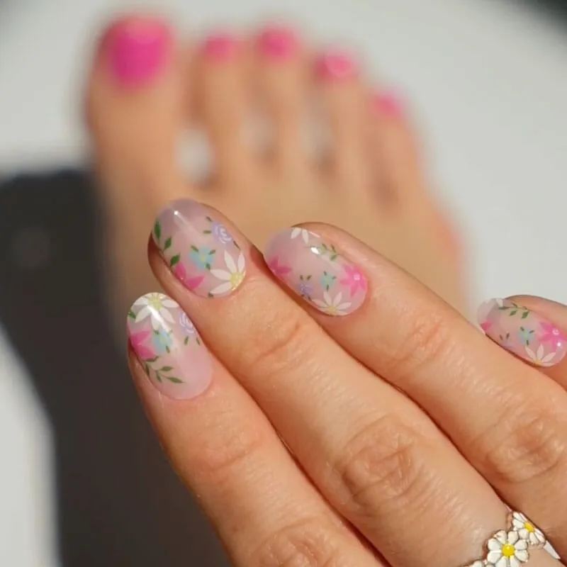 Gel Nail Strip ★ Flower Bouquet