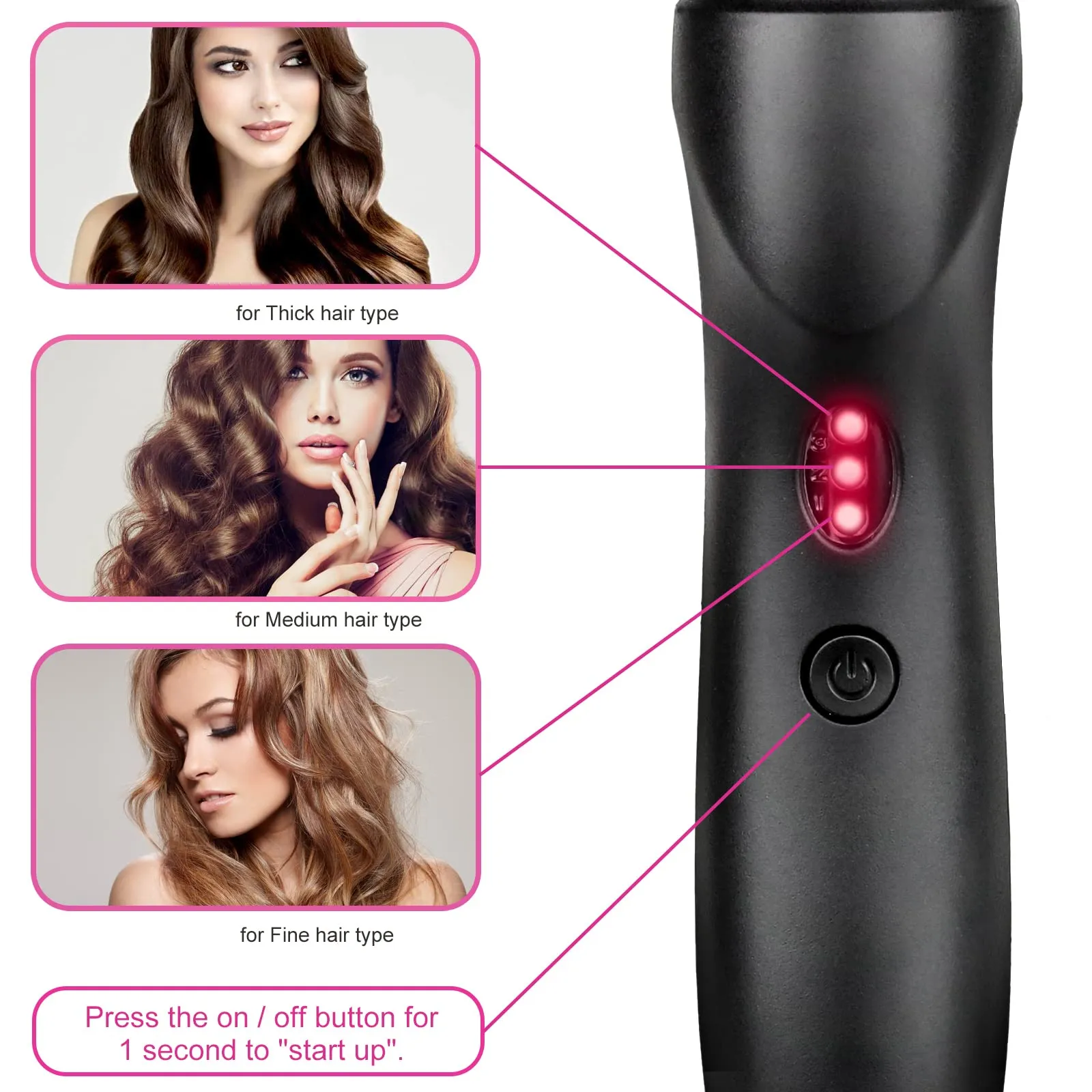 Homfu Electric Hot Comb Hair Straightener Ceramic Curling Anti Scald Press Comb