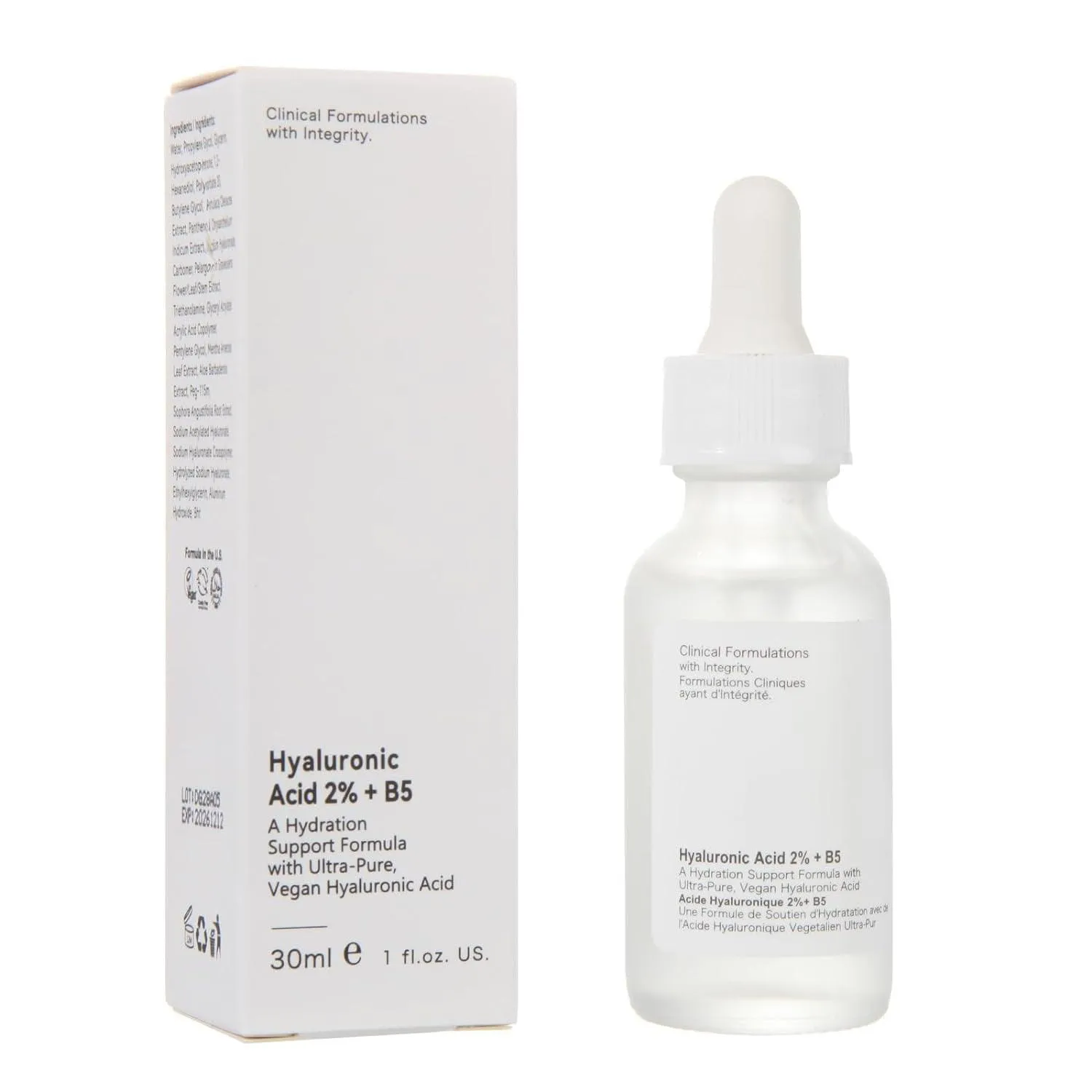 Hyaluronic Acid 2%   B5 Facial Serum, 30ML Hyaluronic Acid Serum for Face, 1 Floz Hyaluronic Acid Serum, Hyaluronic Acid and Vitamin B5, Moisturizing.