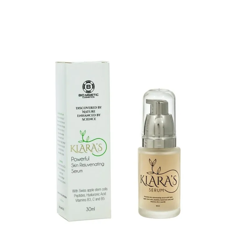 Klara's Powerful Skin Rejuvenating Serum 30ml - Reduce Wrinkles and Rejuvenate Skin with Swiss Apple Stem Cells, Refreshing Jasmine Scent Anti Ageing Serum