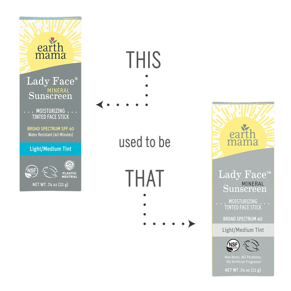 Lady Face® Tinted Mineral Sunscreen Face Stick SPF 40