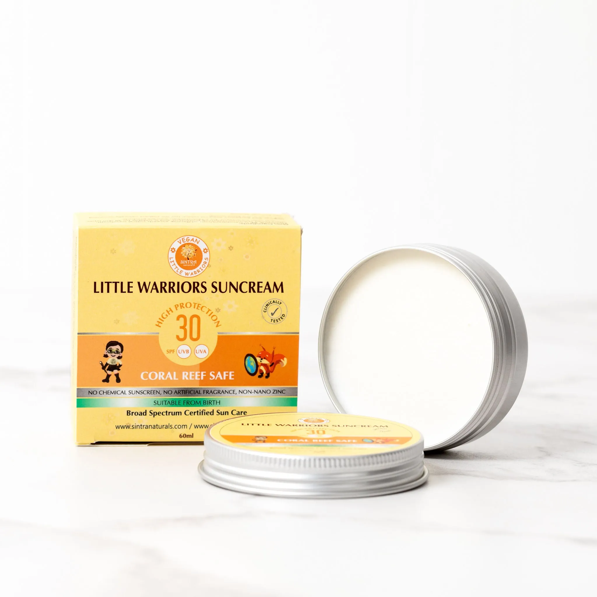 Little Warriors Vegan Mineral Suncream SPF30 - 60ML