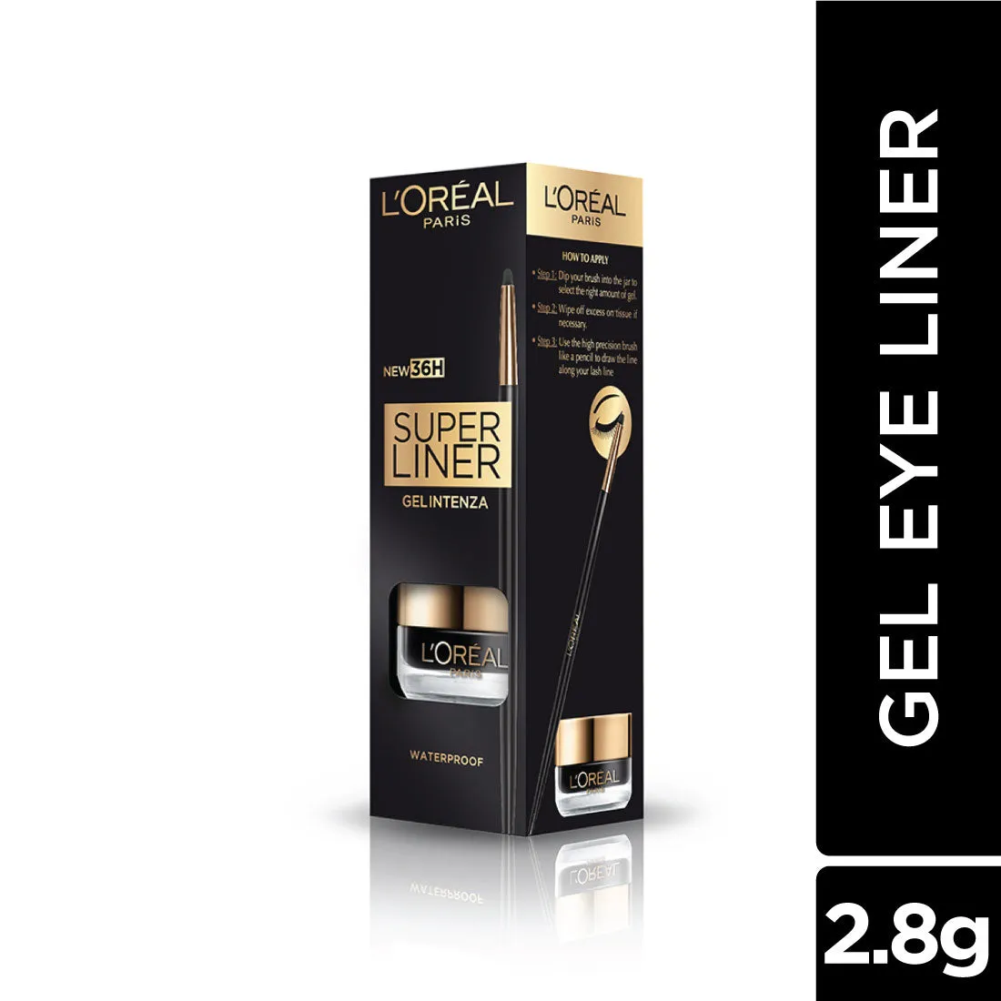 L'Oreal Paris Super Liner Gel Intenza Eyeliner, Profound Black, 2.8g