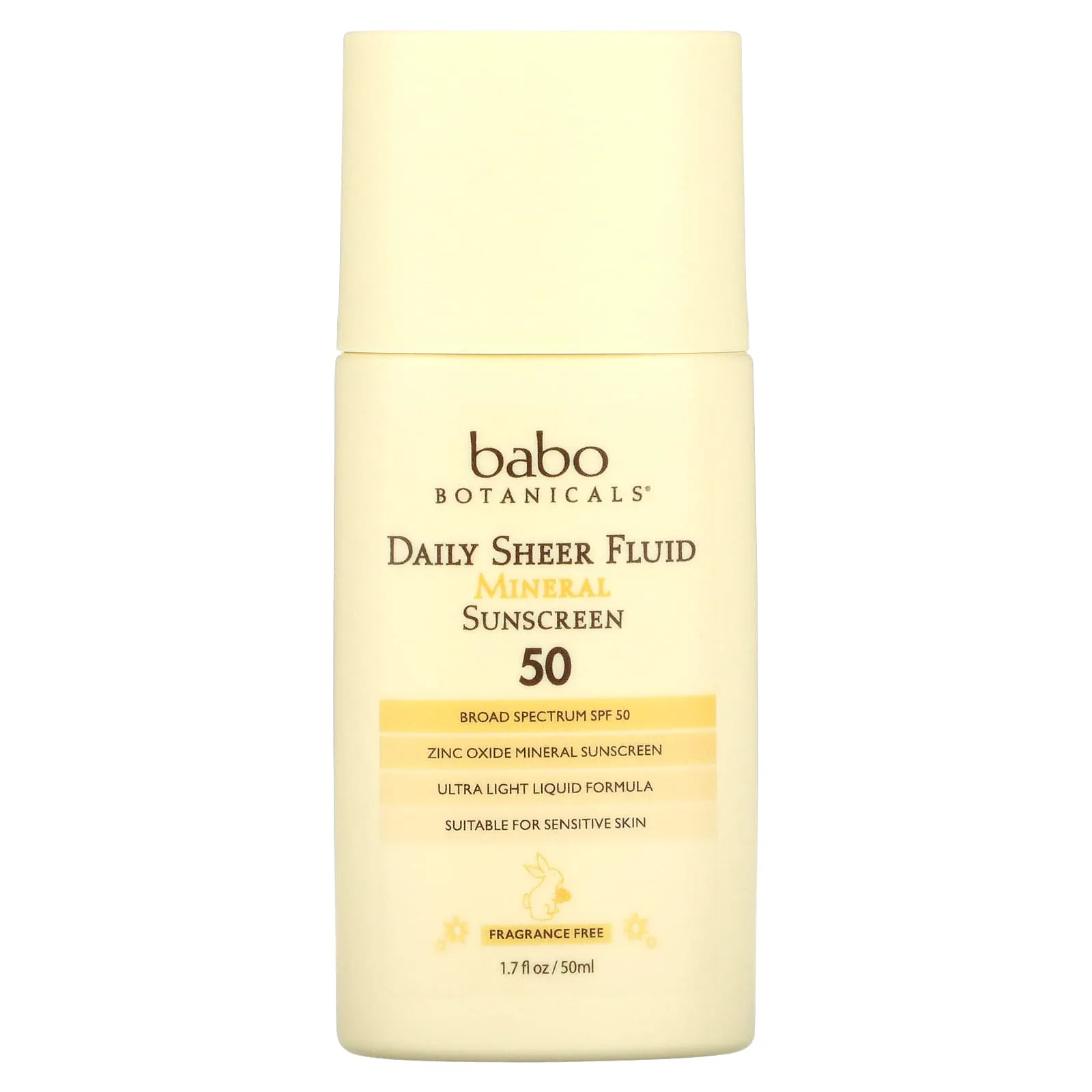 Mineral Sunscreen Babo Botanicals Daily Sheer Fluid, 50 ml