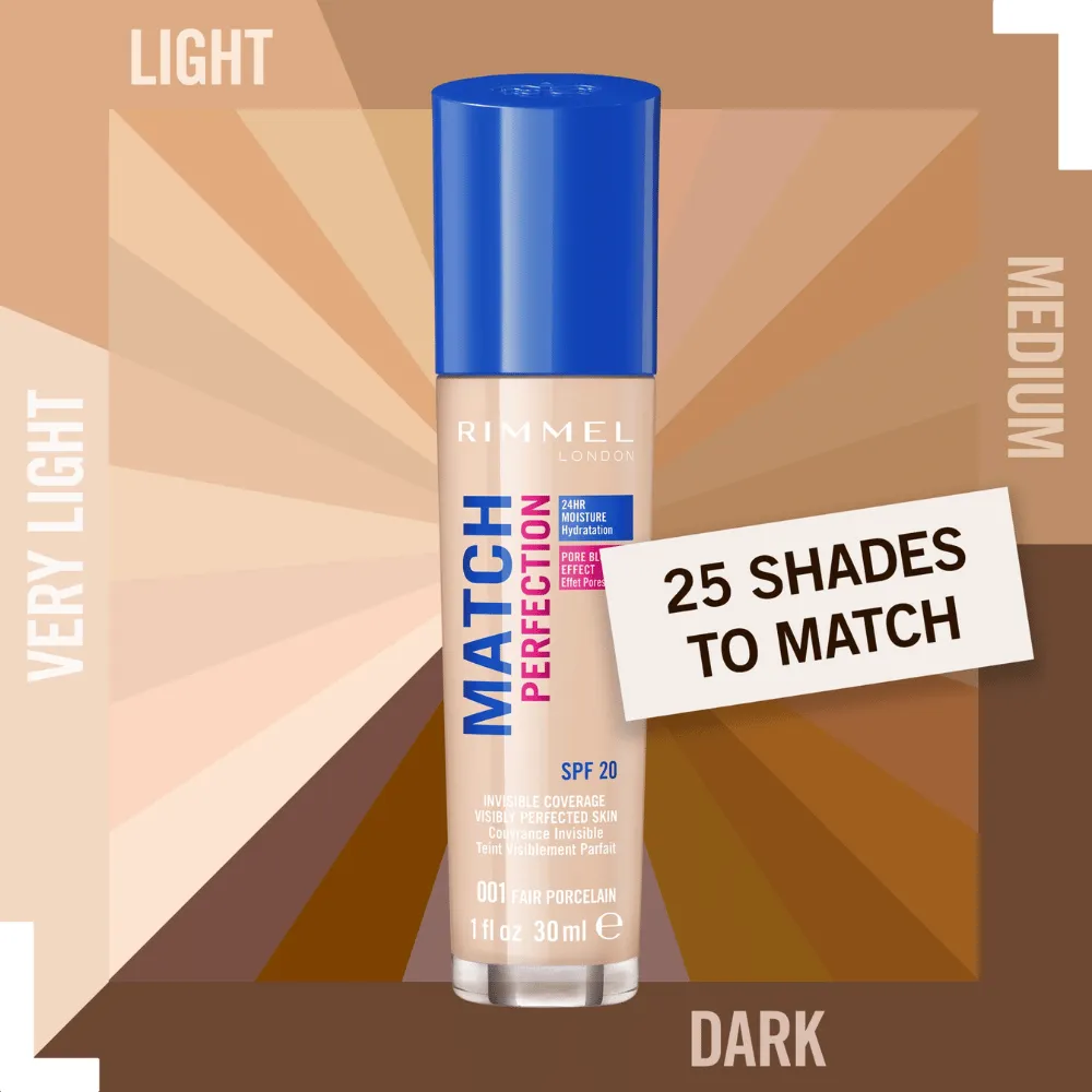 Rimmel London Match Perfection Foundation SPF20 - 100  Ivory