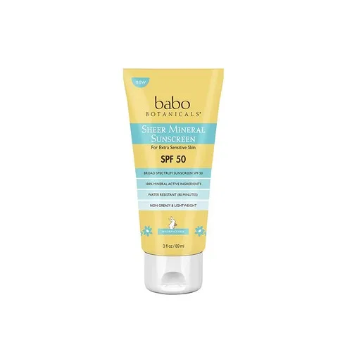 Sheer Mineral Sensitive Gentle Sunscreen Lotion SPF 50 3 Oz By Babo Botanicals