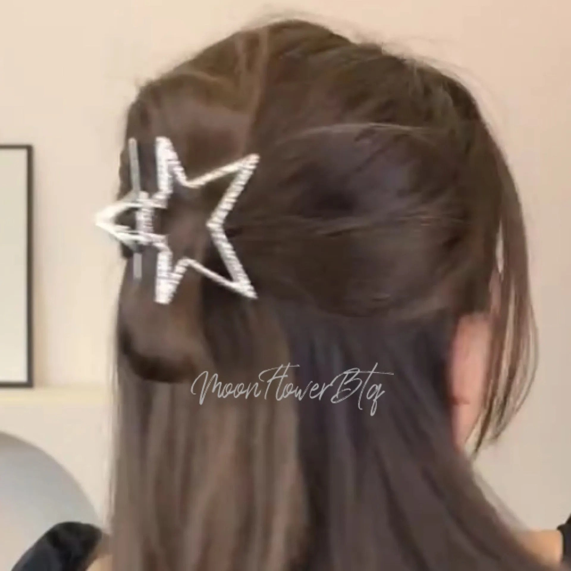 Silver Shiny Y2K Star Cutout Hair Clip