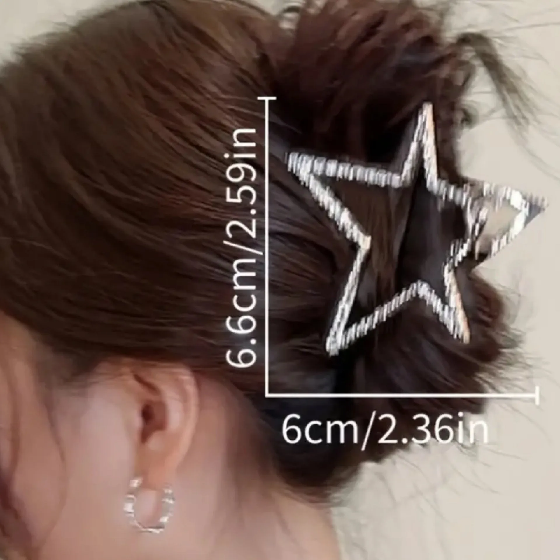 Silver Shiny Y2K Star Cutout Hair Clip