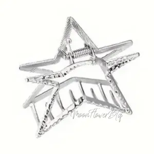 Silver Shiny Y2K Star Cutout Hair Clip