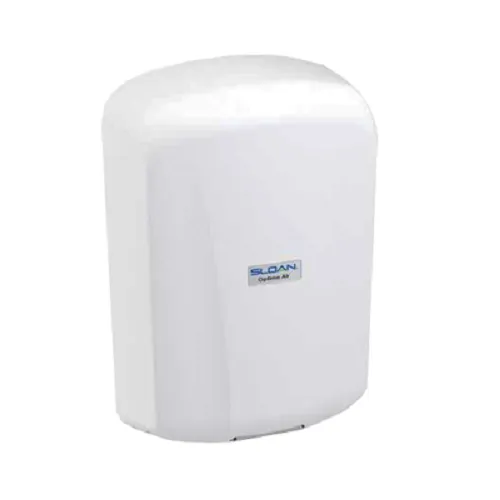 Sloan® Optima® Air EHD-701-PW Hand Dryer - Polished White Epoxy on Zinc Alloy Cover, High Speed, Automatic, Surface-Mounted ADA-Compliant