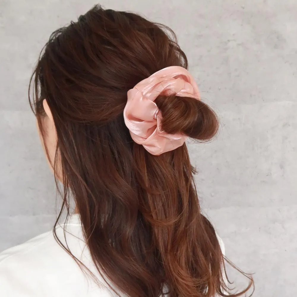 Solid Color Shiny Hair Scrunchie