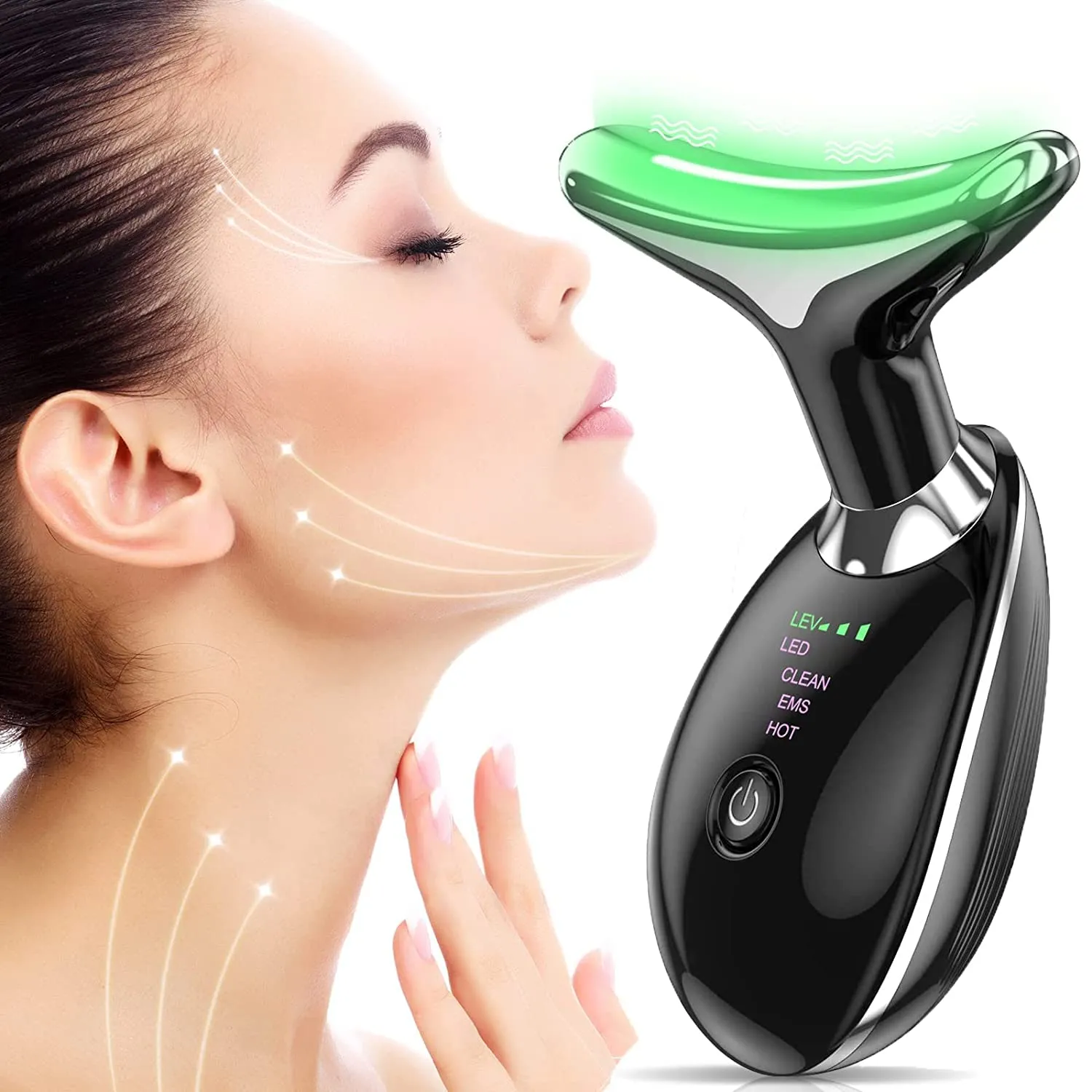 Ultimate 7-in-1 HIVAGI® LED Neck & Face Massager: Sculpt, Rejuvenate, Relax.