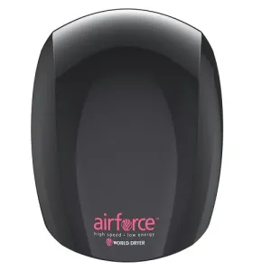 WORLD DRYER® J-162A3 Airforce™ Hand Dryer - Black Epoxy on Aluminum Automatic Surface-Mounted High Speed