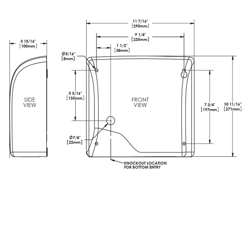 WORLD DRYER® L-970 SLIMdri® ***DISCONTINUED*** No Longer Available in Polished Chrome - Please see WORLD L-972A, L-973A, or Q-972A2