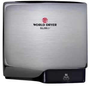 World Dryer SLIMdri(TM) L-971 Hand Dryer, Brushed Chrome Aluminum, Universal, Updated Part Number: L-971A